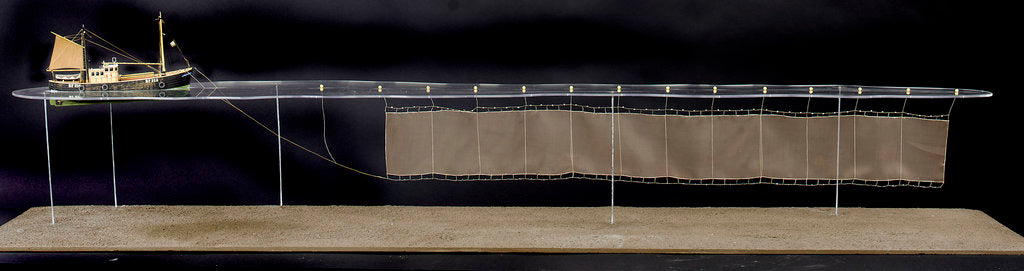 Detail of 'Accumulator', starboard broadside, scenic model by Kenneth Britten