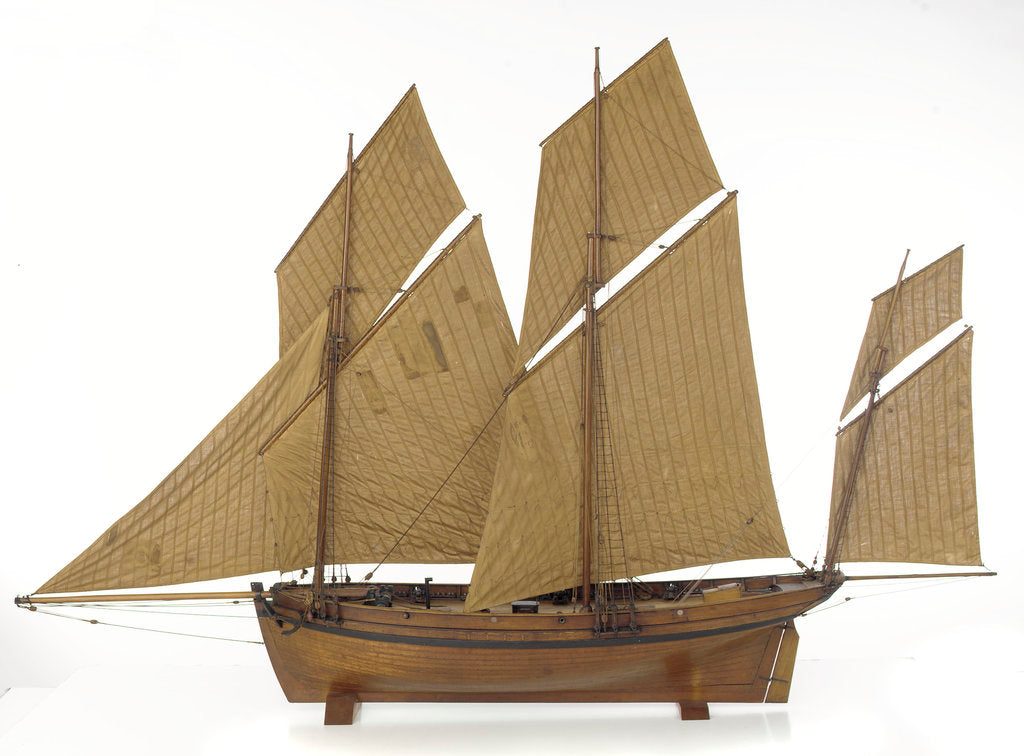 Detail of French 8-gun lugger by unknown
