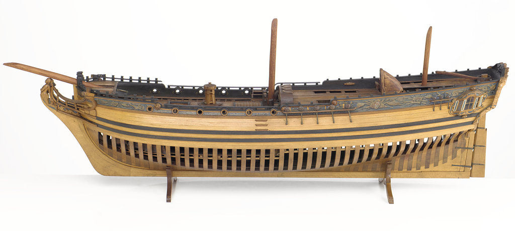 Detail of 'Plymouth', port broadside by unknown