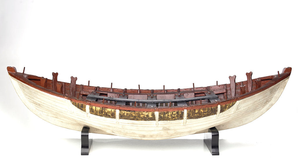 Detail of Full hull model, shields lifeboat, broadside by unknown