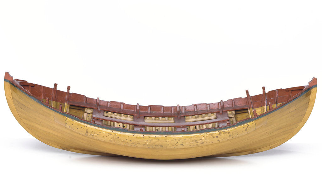 Detail of Full hull model, Greathead lifeboat, broadside by unknown