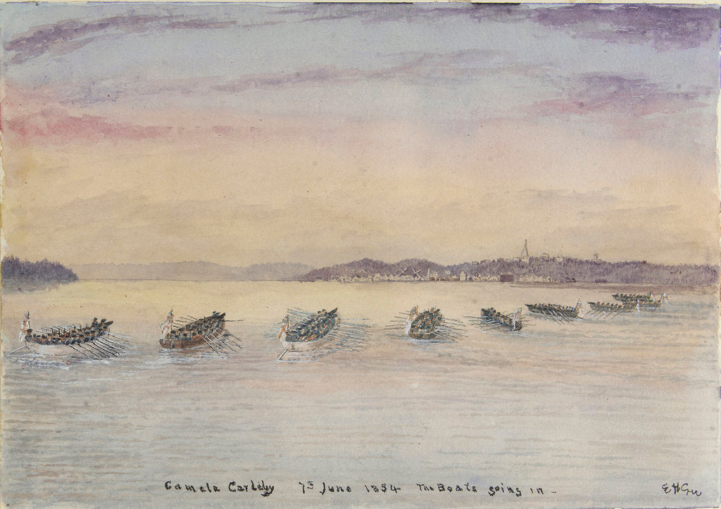 Detail of Gamla Carleby, June 7th 1854. The boats going in. by Dr Edward Hodges Cree