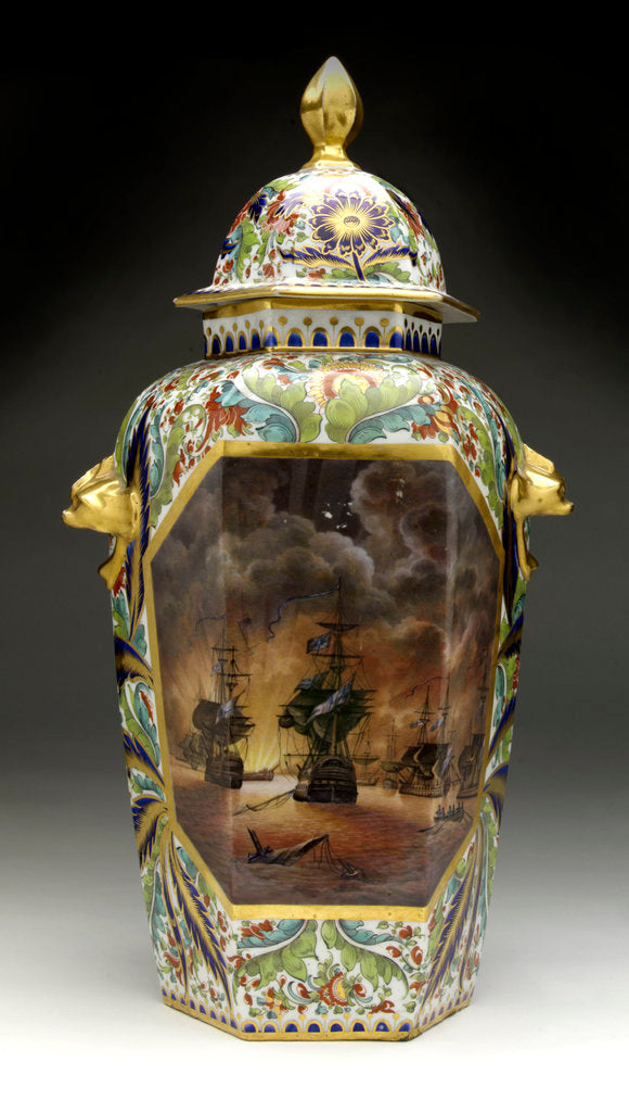 Detail of Large hexagonal vase by Chamberlains & Co.