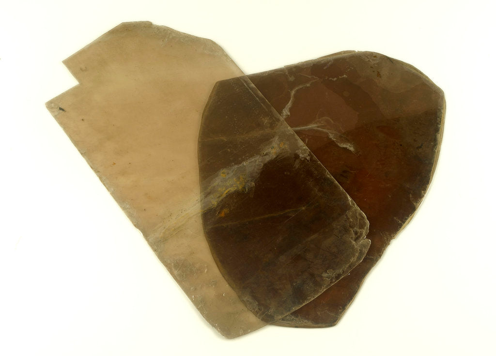 Detail of Five sheets of mica in a bag by unknown