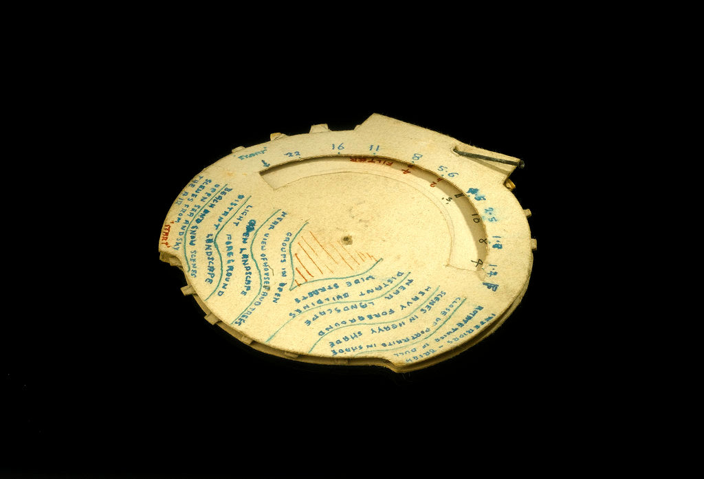 Detail of A homemade exposure meter by unknown