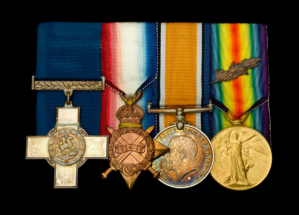Detail of Medals awarded to Alfred William Newman RN (obverse, l to r, MED2034-2037) by Percy Metcalf
