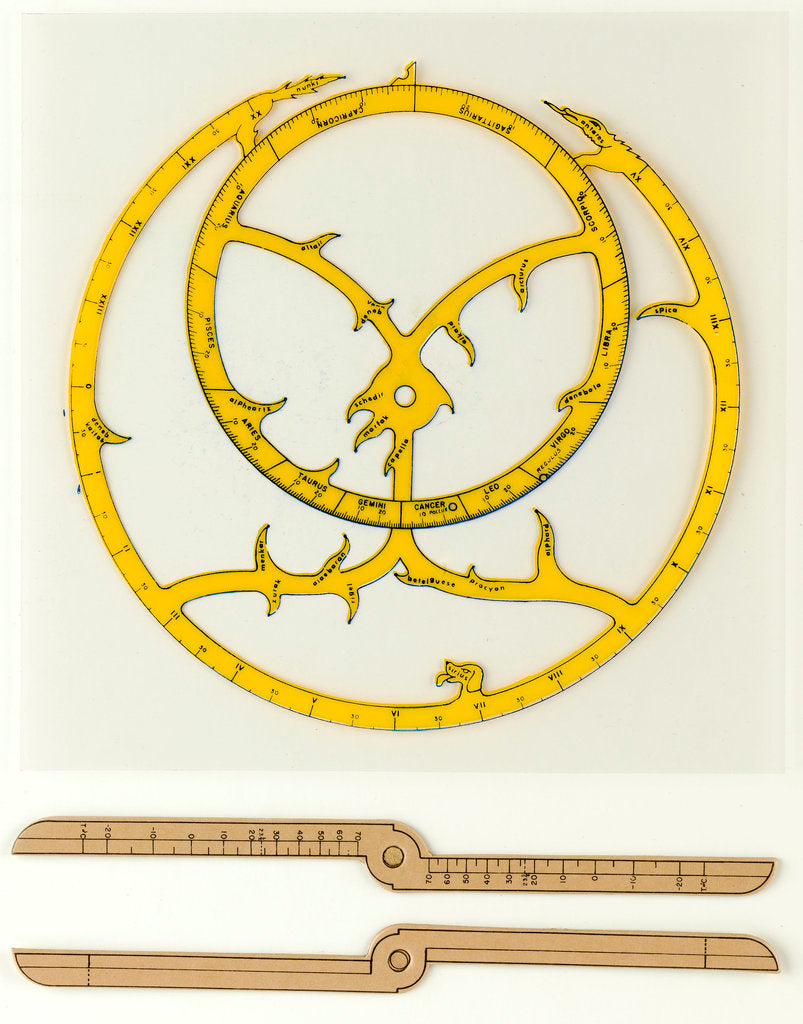 Detail of Cardboard astrolabe kit with instructions for assembly by Glenn Ellen Scientific Company