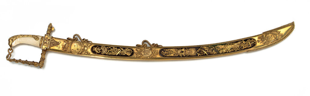 Detail of Lloyds Patriotic Fund £100 Trafalgar pattern presentation sword by R. Teed