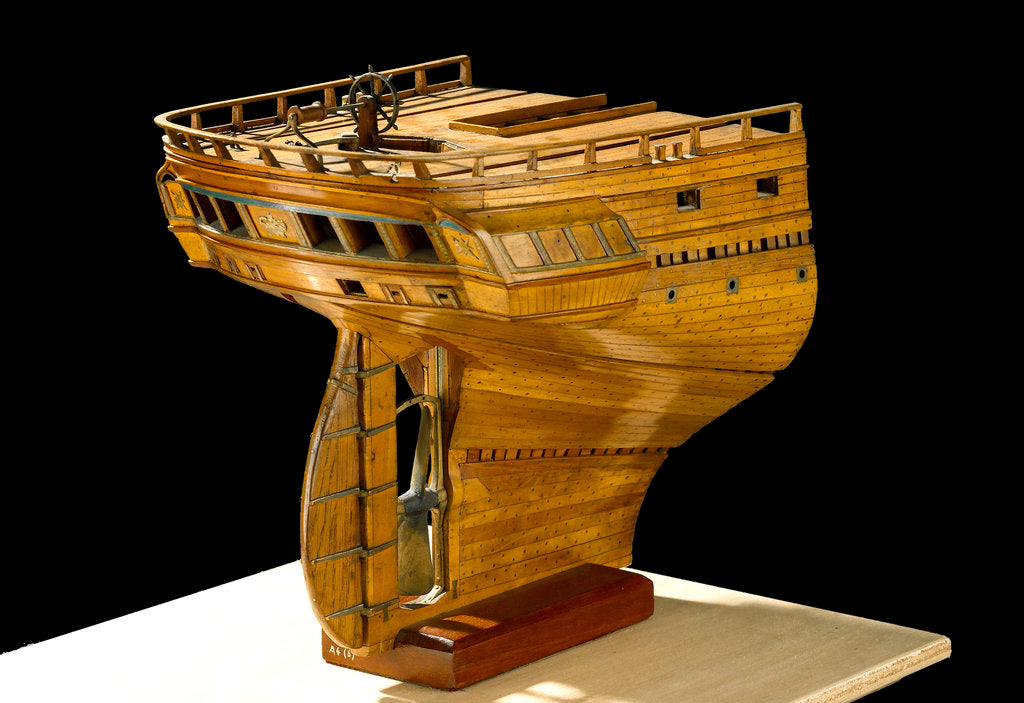 Detail of Section of screw frigate, starboard stern by unknown