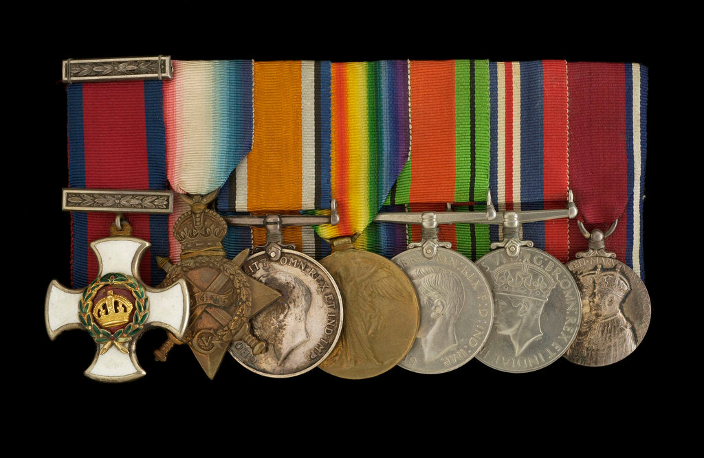 Detail of Medals awarded to Captain C. H. Allen DSO RN (obverse, l to r, MED1163-1169) by W. Wyon