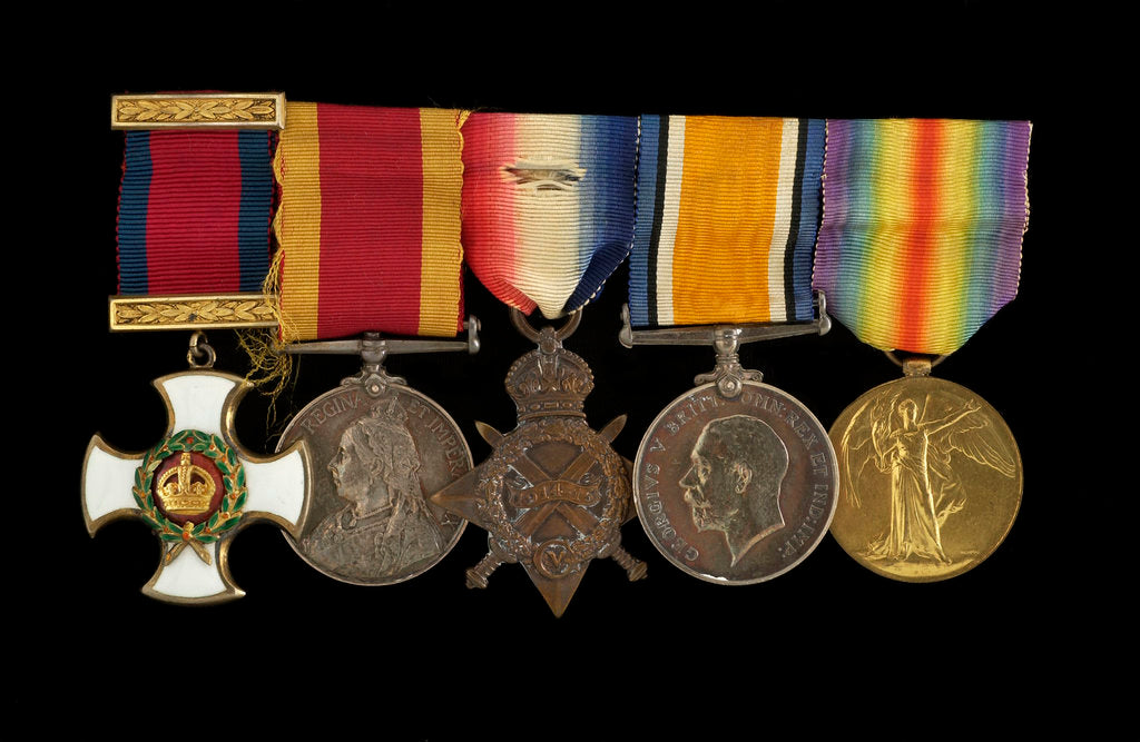 Detail of Medals awarded to Cdr John Wilfred Scott DSO RN (obverse, l to r, MED1333-1337) by W. Wyon