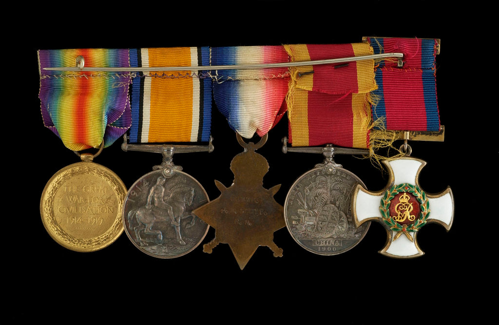 Detail of Medals awarded to Cdr John Wilfred Scott DSO RN (reverse, r to l, MED1333-1337) by W. Wyon