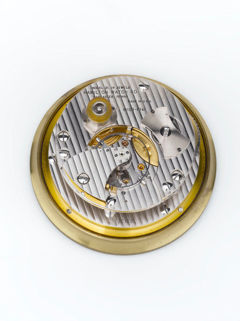 Detail of Marine chronometer, movement by Hamilton Watch Co.