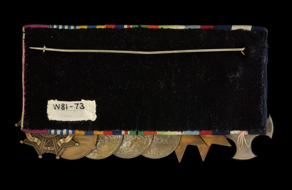 Detail of Medals awarded to Commander Peter Worth DSC (reverse, l to r, MED2002-2009) by unknown