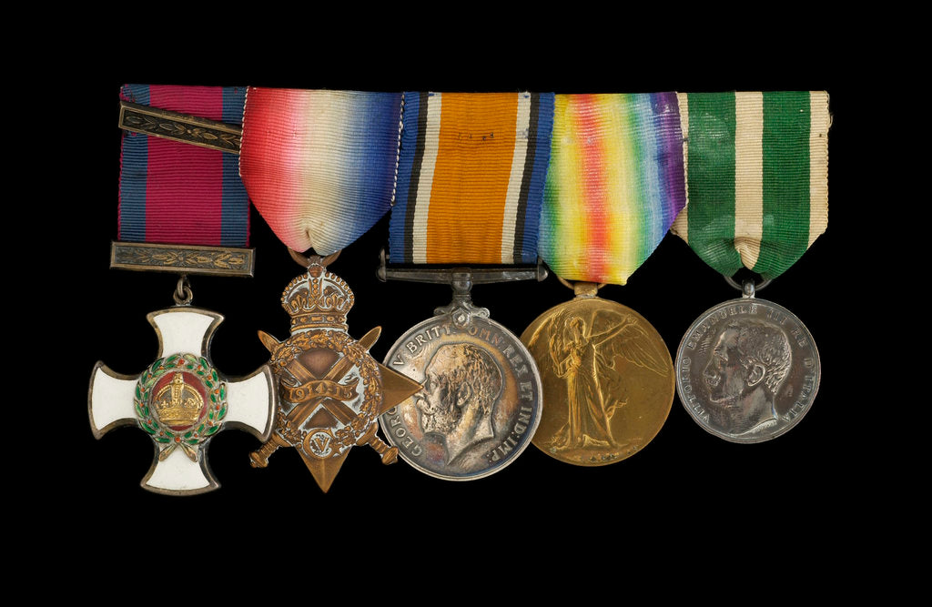 Detail of Medals awarded to Rear Admiral Harold Hugh Huxham DSO (obverse, l to r, MED1634-1638) by W. Wyon