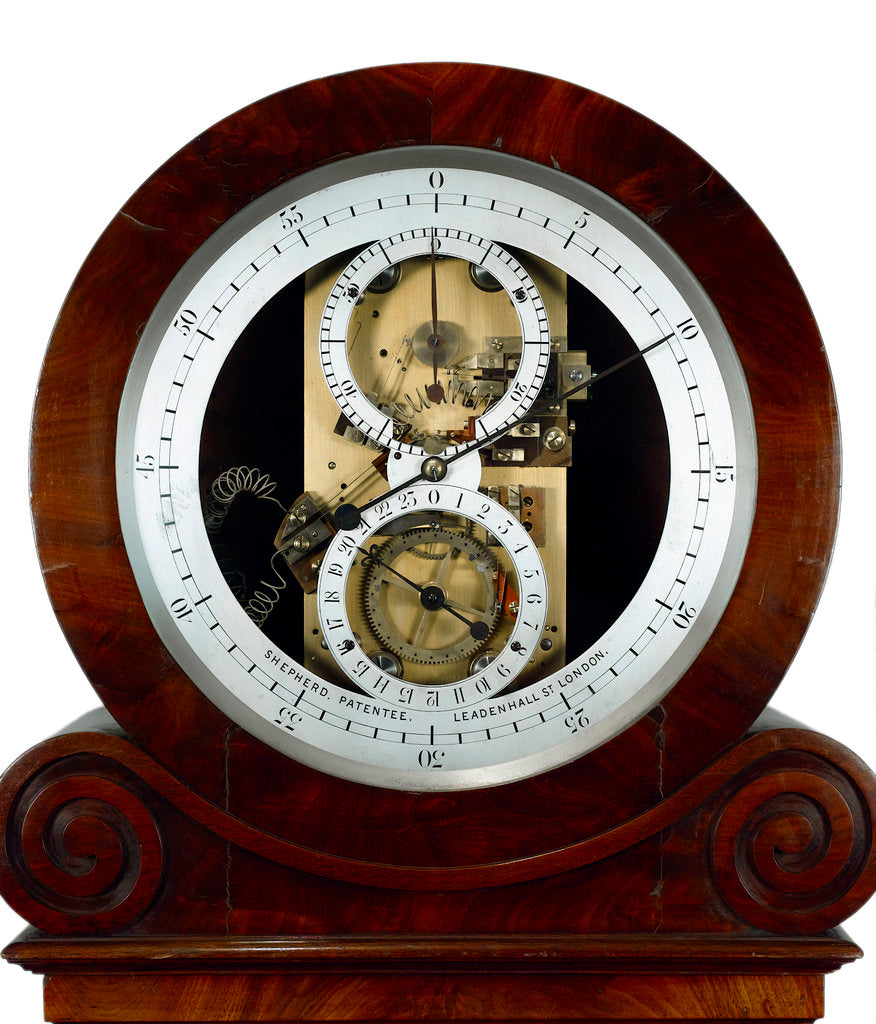 Detail of Electrical master clock, face by Shepherd