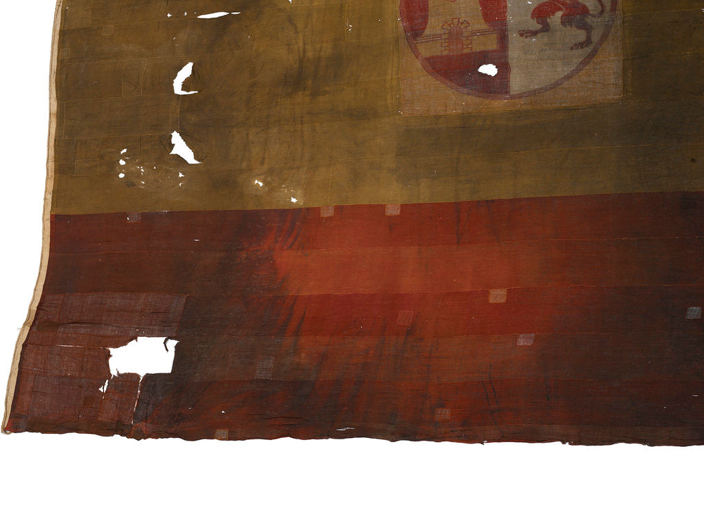 Detail of Spanish naval ensign, top right quarter detail by unknown