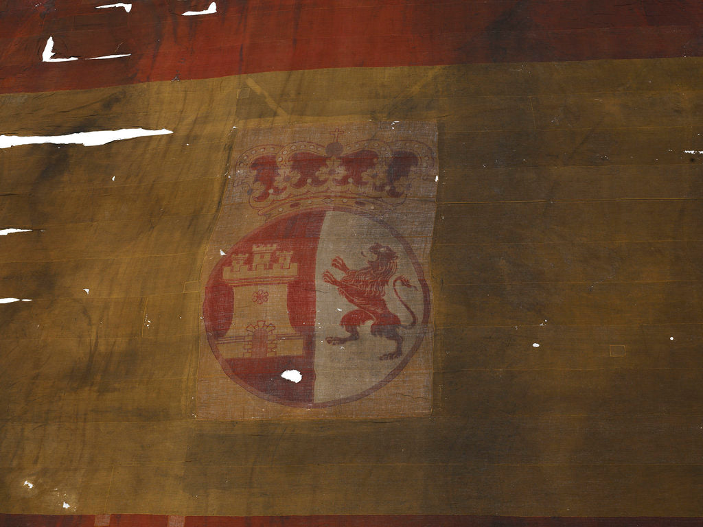 Detail of Spanish naval ensign, top right quarter detail by unknown
