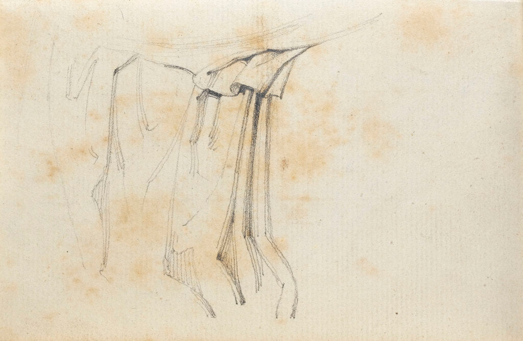 Detail of A study of drapery (verso) by Thomas Baxter