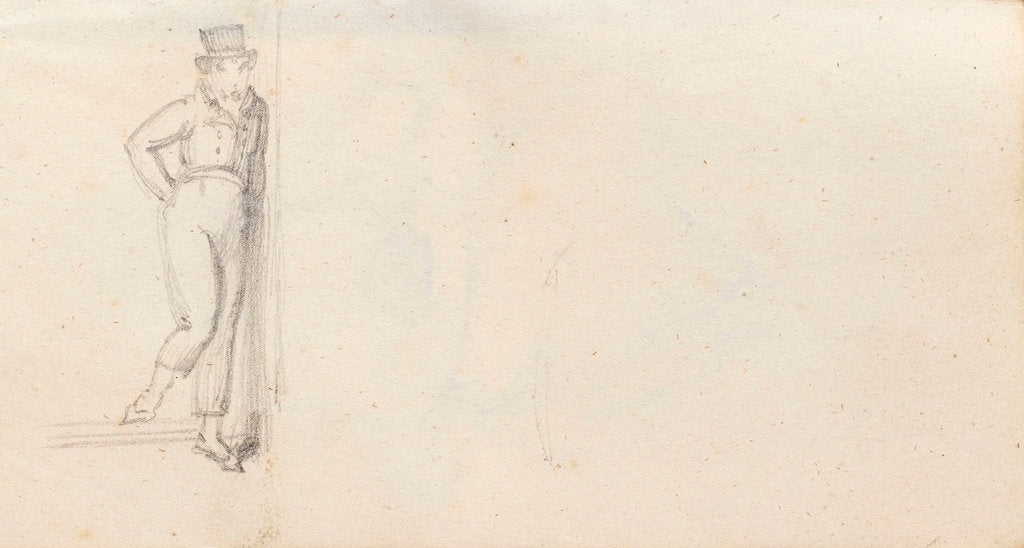 Detail of A young man stepping down a step, possibly Horatio Nelson (verso) by Thomas Baxter