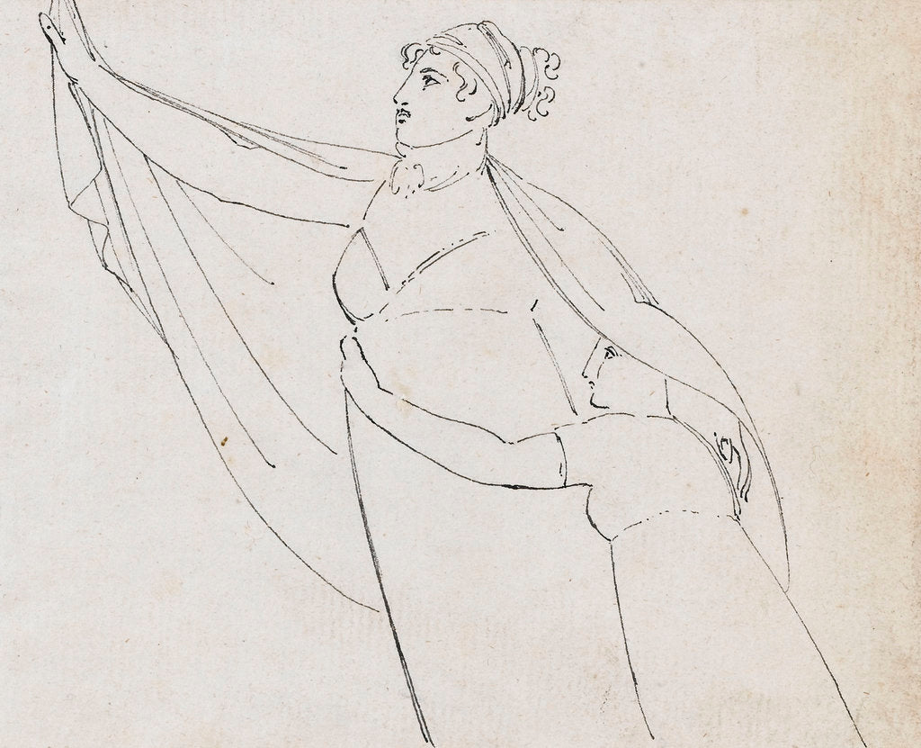 Detail of Emma Hamilton performing one of her 'Attitudes' by Thomas Baxter