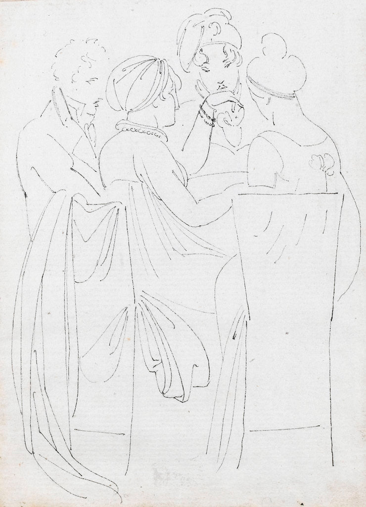 Detail of A group seated at a table by Thomas Baxter