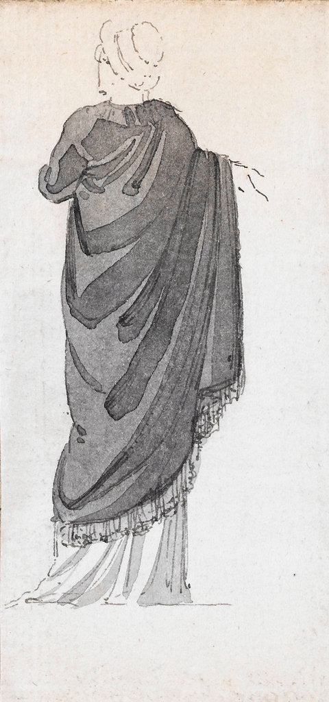 Detail of A woman standing, possibly Emma Hamilton by Thomas Baxter