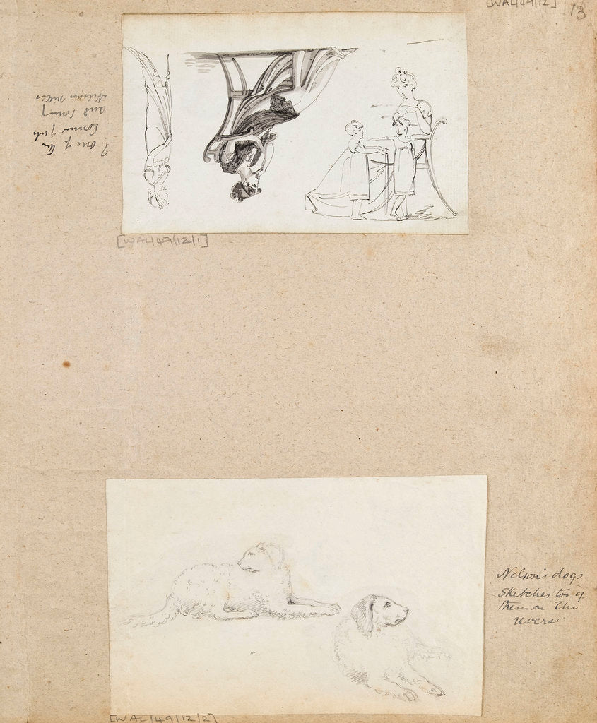 Detail of Figure studies, including 'one of the Connor girls and Nelson's nieces' by Thomas Baxter