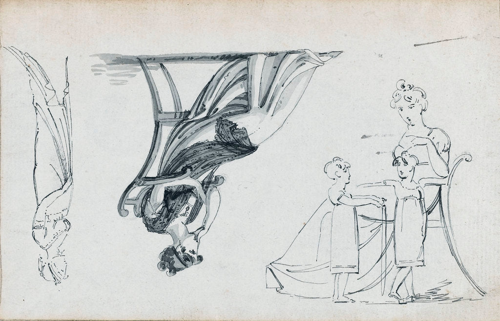 Detail of Figure studies, including 'one of the Connor girls and Nelson's nieces' by Thomas Baxter