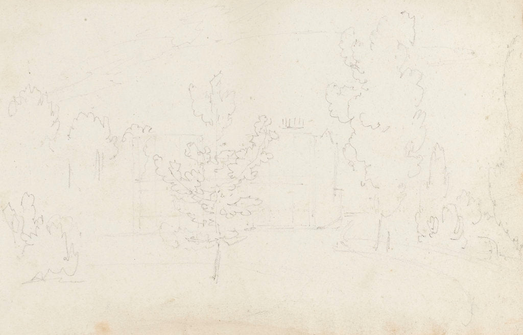 Detail of A view of the east elevation of Merton Place by Thomas Baxter