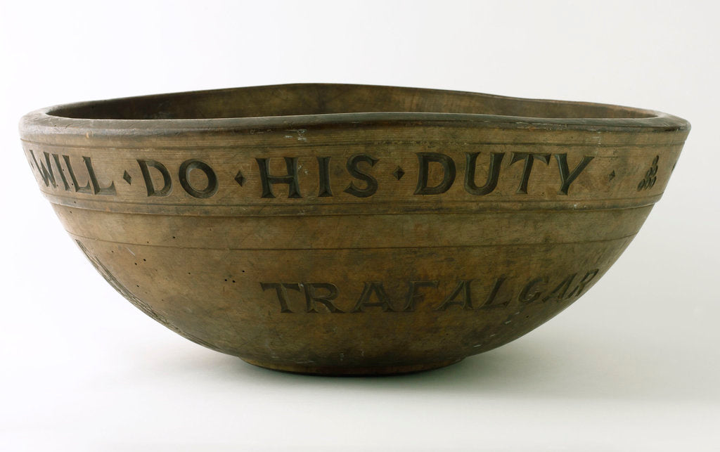 Detail of Wooden bowl commemorating Vice-Admiral Horatio Nelson (1758-1805) by unknown