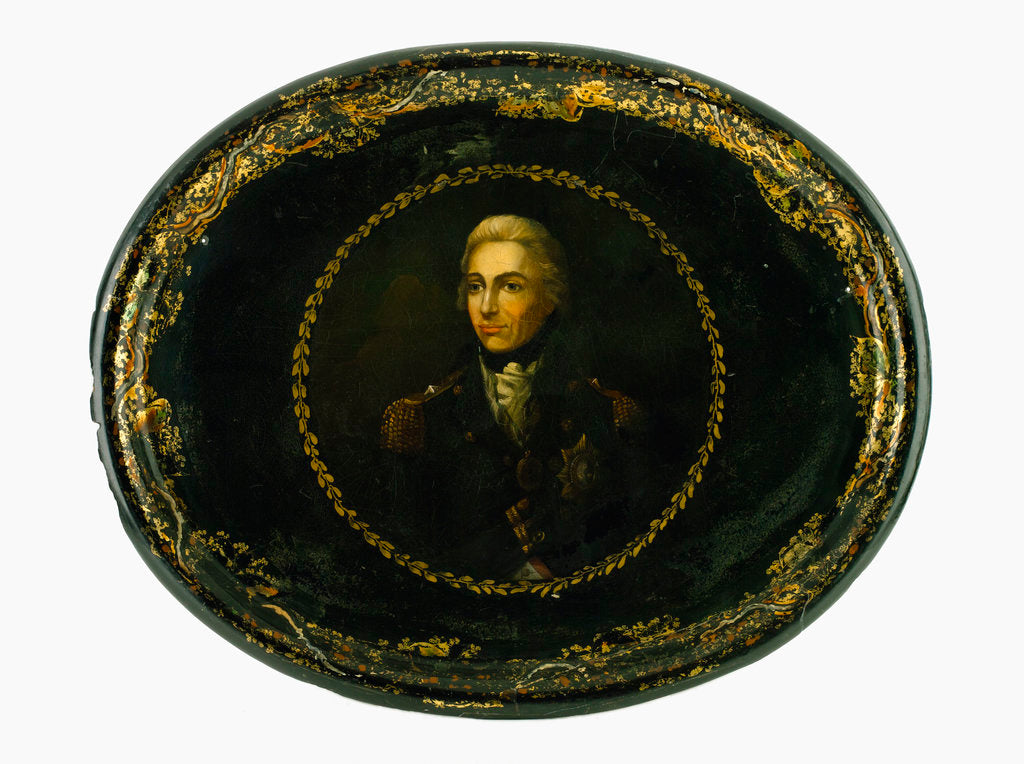Detail of Tray commemorating Vice-Admiral Horatio Nelson (1758-1805) by Lemuel Francis Abbott