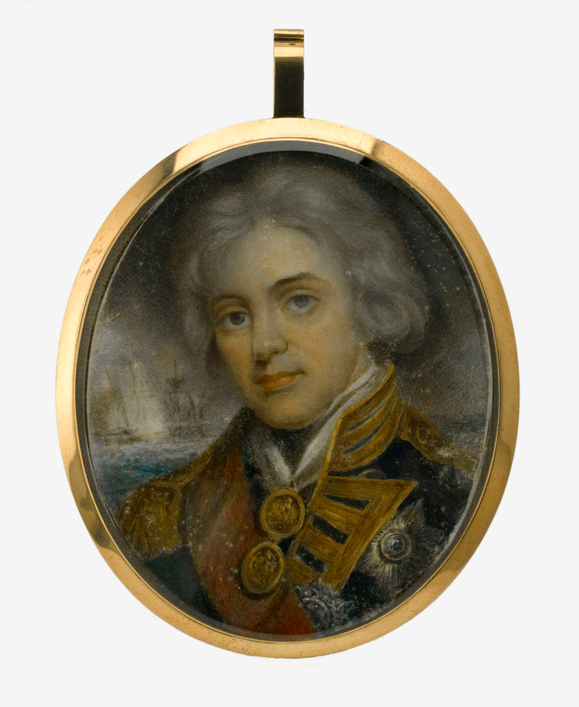 Detail of Miniature painting depicting Vice-Admiral Horatio Nelson (1758-1805) by John Hoppner