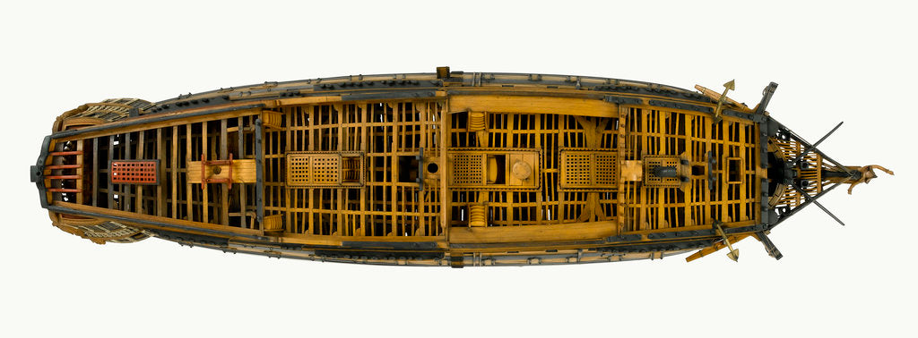 Detail of Ship of 74 guns, plan view by unknown