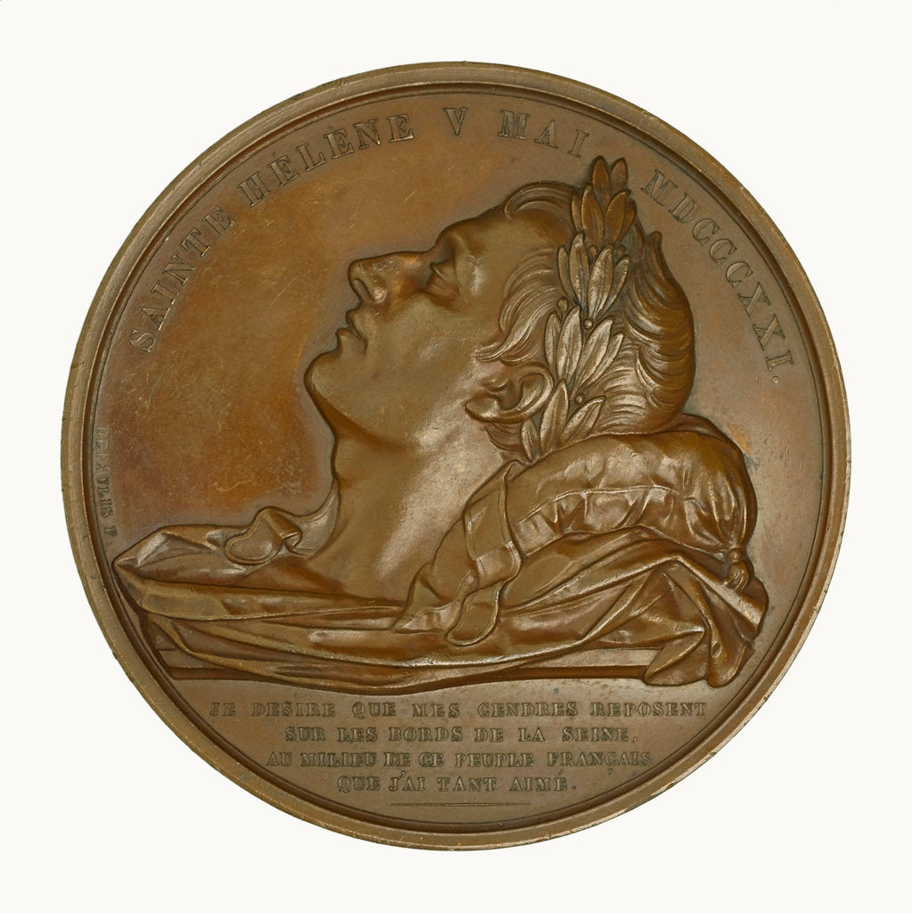 Detail of Medal commemorating the translation of the body of Napoleon to Rouen; obverse by Alexis Joseph Depaulis