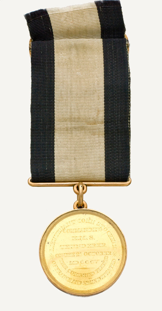 Detail of Naval Gold Medal (Captain's) for The Battle of Trafalgar, 1805, obverse by Lewis Pingo