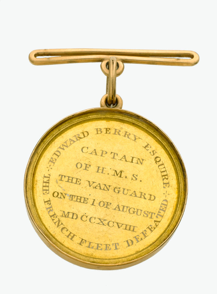 Detail of Naval Gold Medal (Captain's) for the Battle of the Nile, 1798, reverse by Lewis Pingo