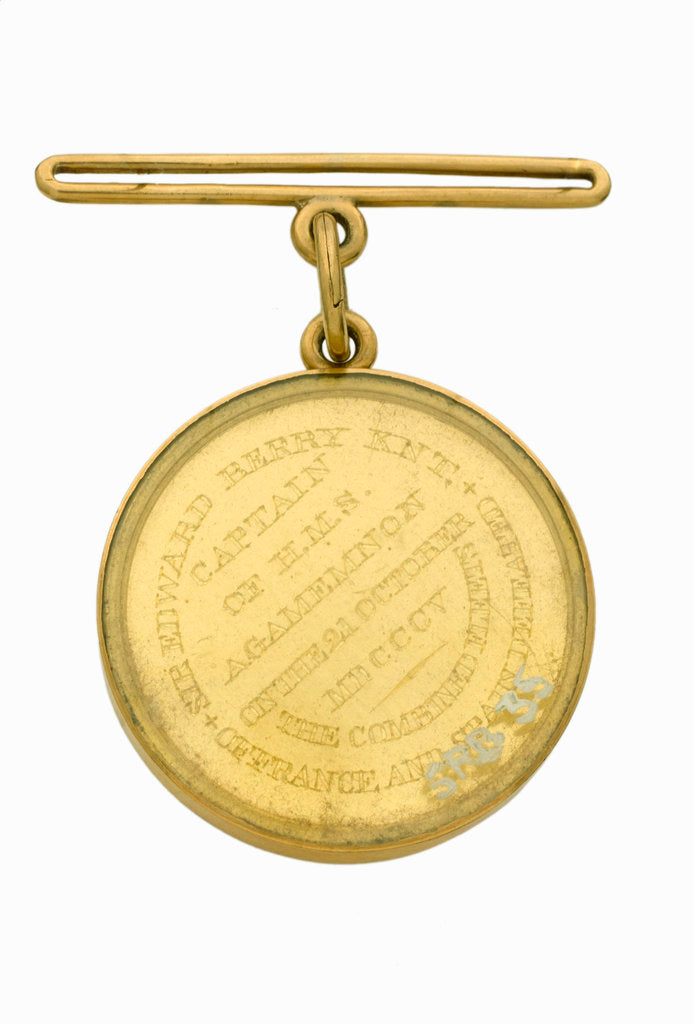 Detail of Naval Gold Medal (Captain's) for the Battle of Trafalgar, 1805, reverse by Lewis Pingo