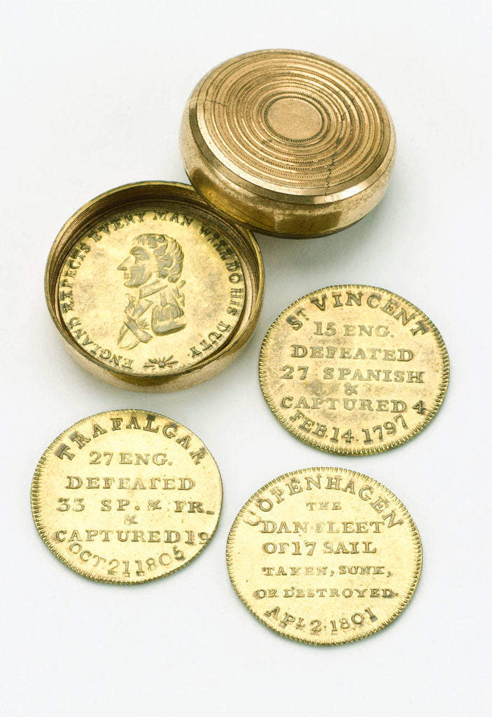 Detail of Token box commemorating Vice-Admiral Horatio Nelson (1758-1805) by unknown