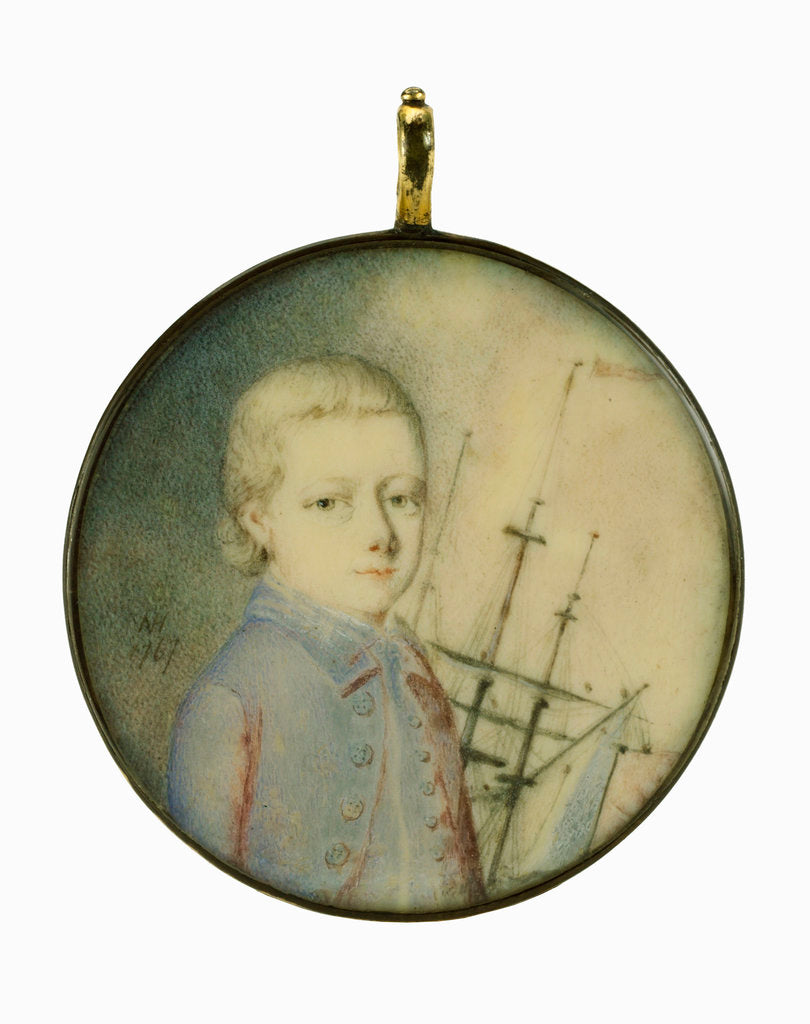 Detail of Miniature painting traditionally supposed to depict Vice-Admiral Horatio Nelson (1758-1805) as a boy by unknown