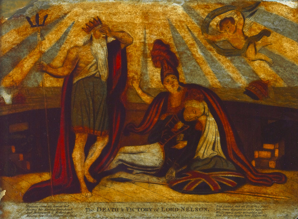 Detail of Picture on glass: The death and Victory of Lord Nelson by J. Hinton