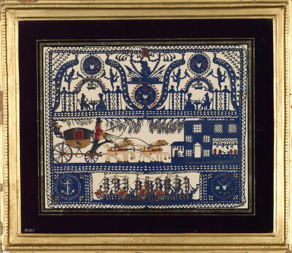 Detail of Cut paper picture (découpage) commemorating Vice-Admiral Horatio Nelson (1758-1805) by unknown