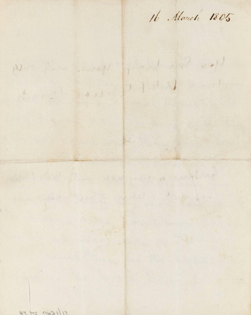 Detail of Letter from Nelson to Emma Hamilton, March 1805 by Horatio Nelson