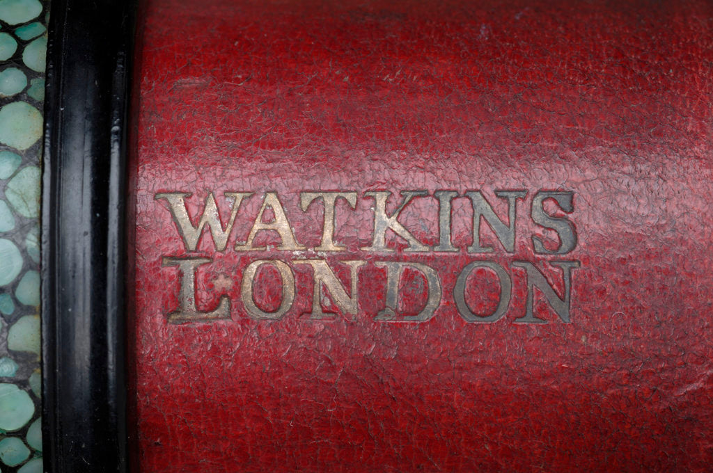 Detail of Spyglass telescope- inscription by Francis Watkins