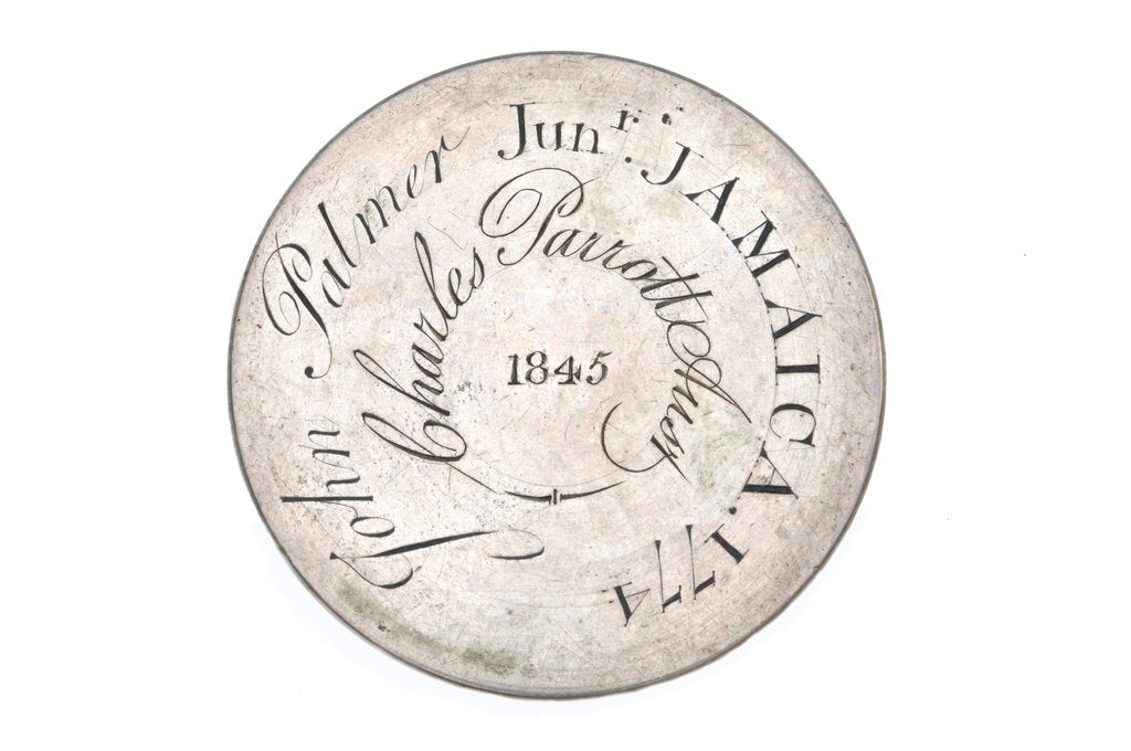 Detail of Pocket telescope - eyepiece cap inscription by Nairne & Blunt