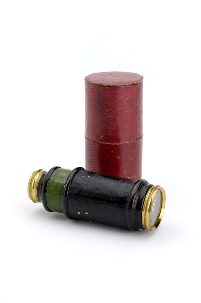 Detail of Spyglass telescope with case by unknown