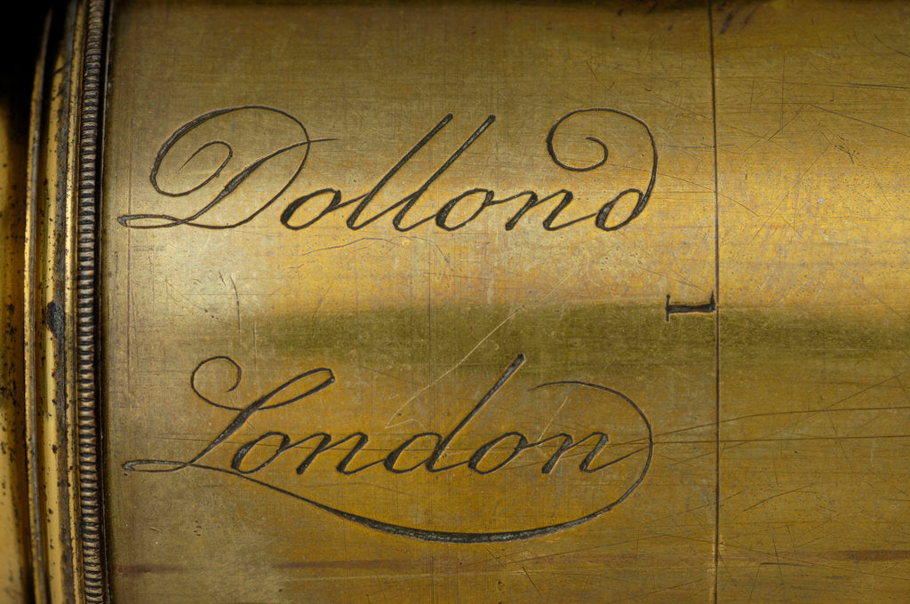 Detail of Pocket telescope - draw tube inscription by Dollond