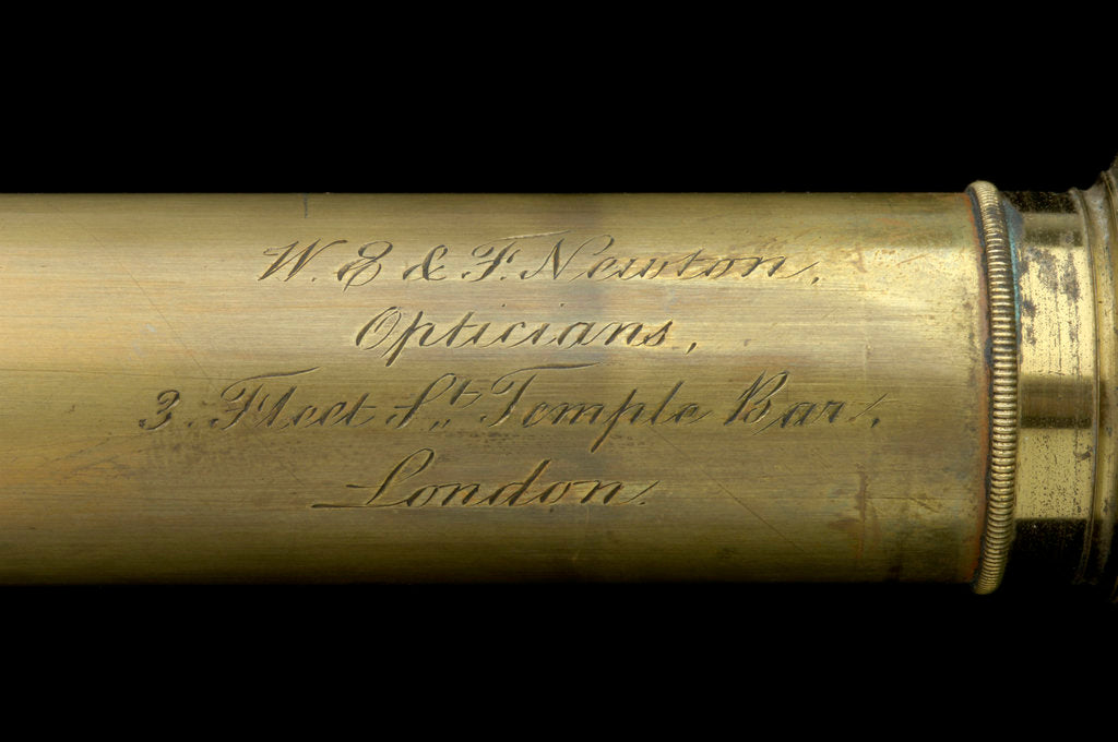Detail of Pocket telescope - draw tube inscription by William & Frederick Newton