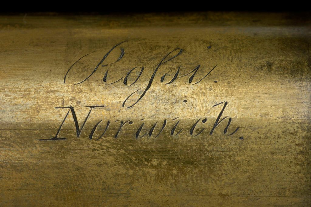 Detail of Pocket telescope - draw tube inscription by George Rossi
