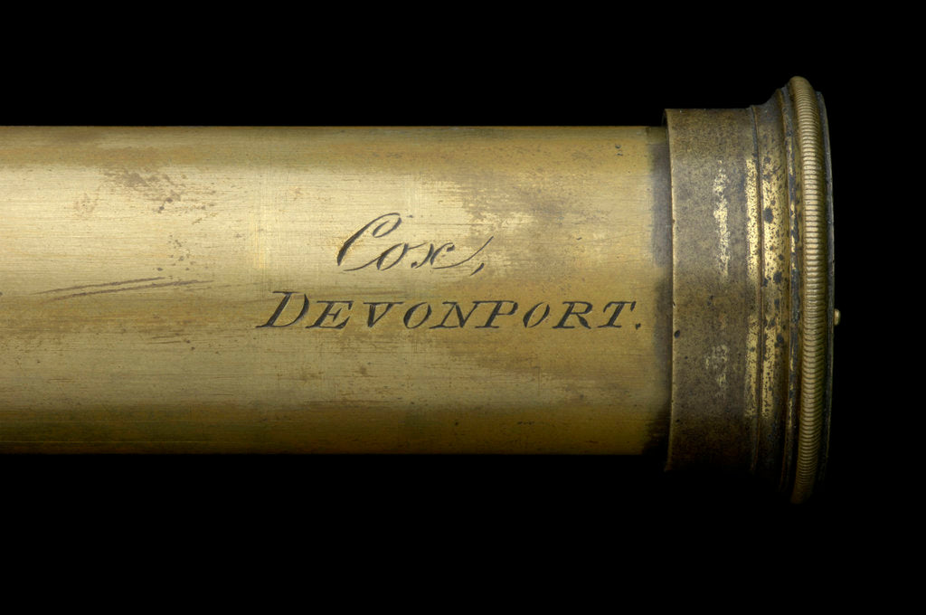 Detail of Pocket telescope - draw tube inscription by William Charles Cox